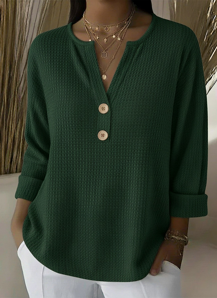 Lucinda™ | Top henley con botones
