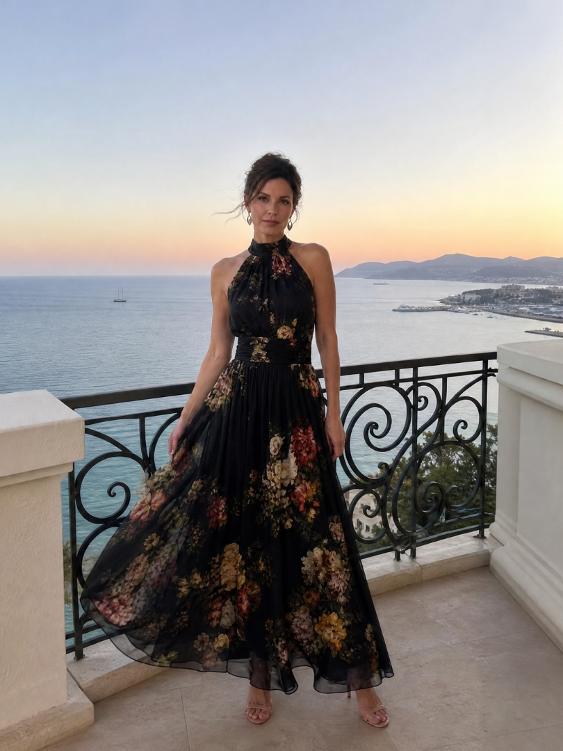 Sior | Vestido Midi Halter Estampado Floral
