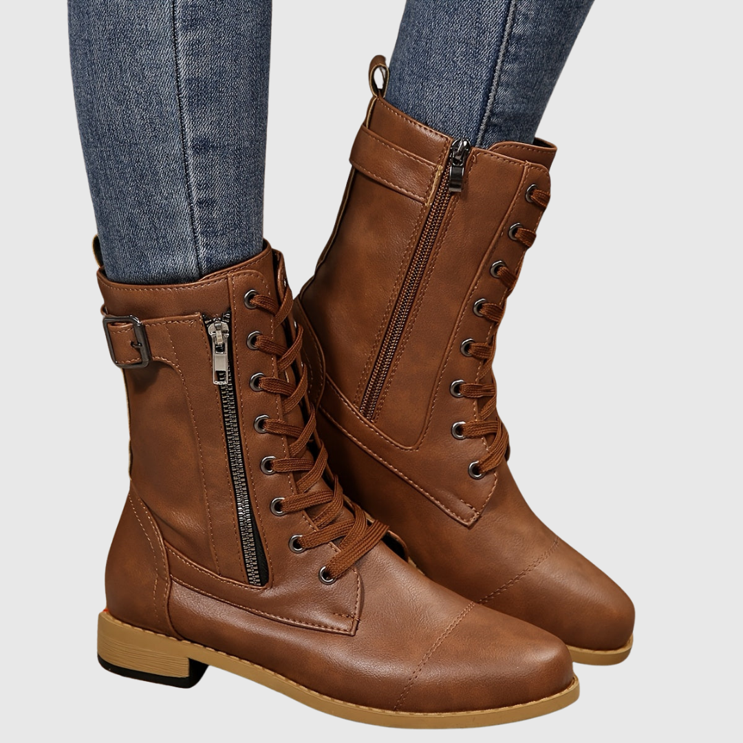 Carmine | Botas de Cuero Cómodas con Cremallera Lateral
