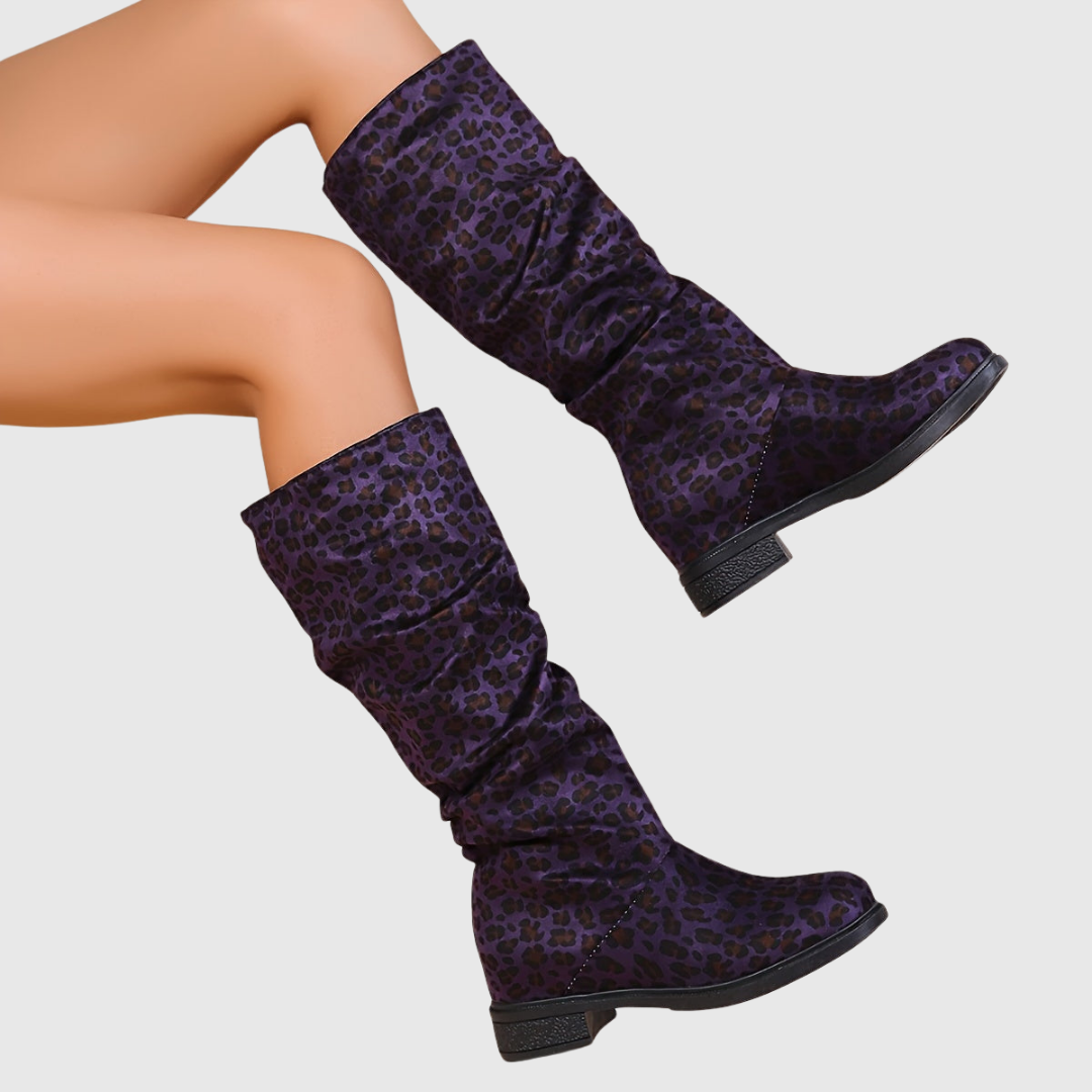 Selah | Botas Media Caña de Leopardo