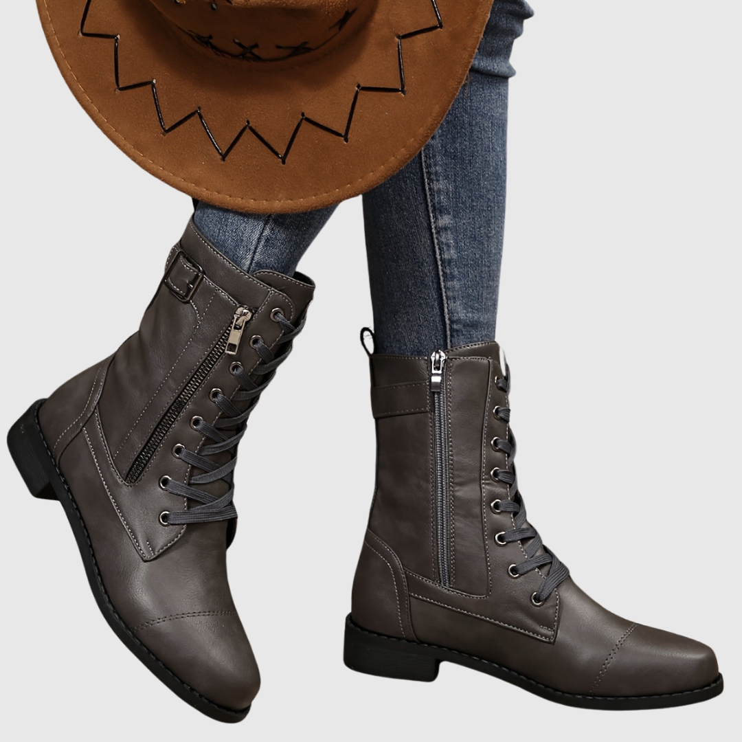 Carmine | Botas de Cuero Cómodas con Cremallera Lateral