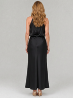 Nopal | Vestido Midi de Cuello Drapeado y Sin Mangas
