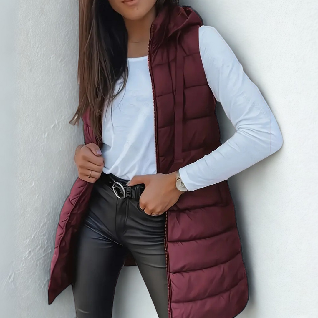 Mitchelle™ Chaleco Acolchado Largo sin Mangas Casual