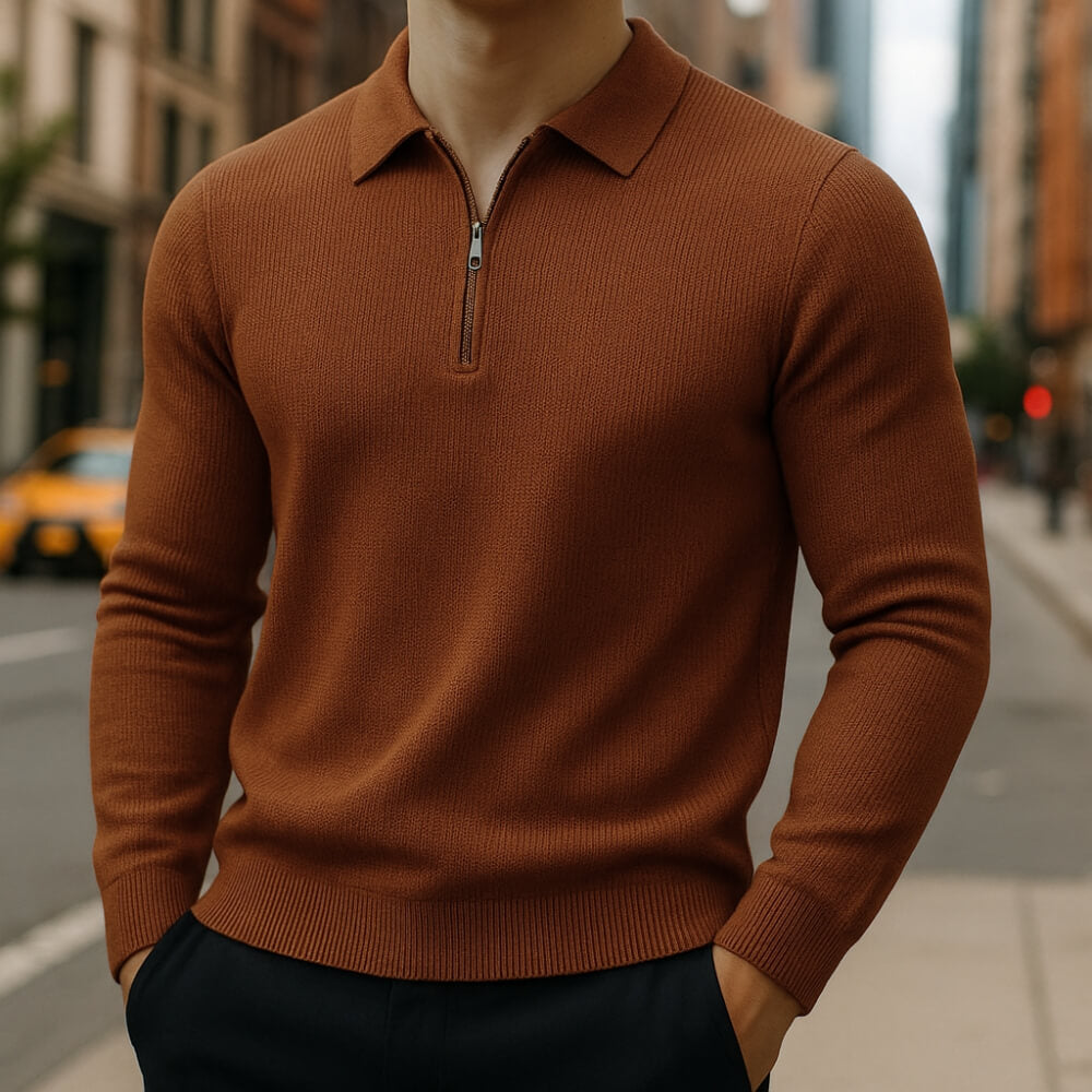 Jersey Polo con Media Cremallera Ashford™