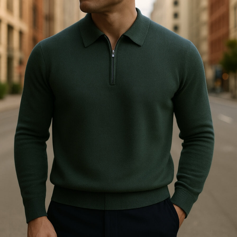 Jersey Polo con Media Cremallera Ashford™