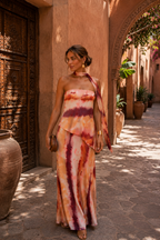 Scarlett | Vestido Largo Estampado con Escote sin Tirantes