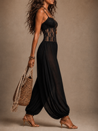 Noir | Mono Halter con Encaje Fluido