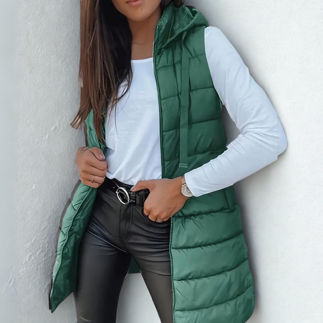 Mitchelle™ Chaleco Acolchado Largo sin Mangas Casual