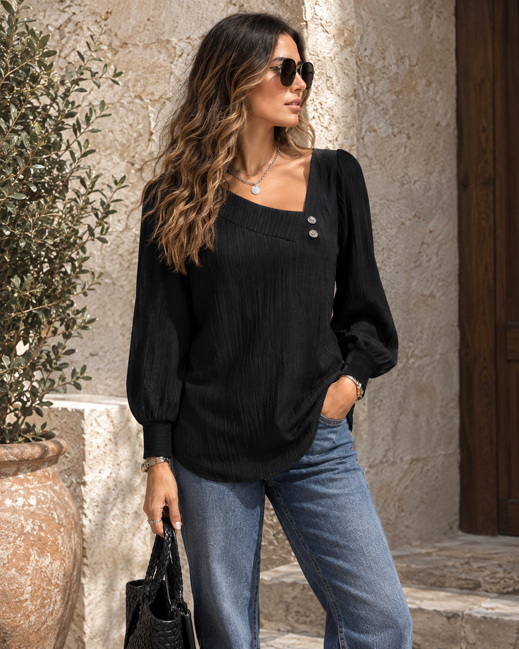 COLETTE | Top Elegante de Manga Larga