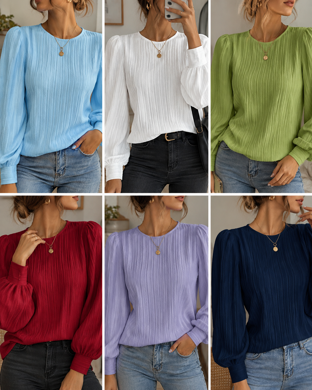 SILVIA | BLUSA PLISADA DE MANGA LARGA