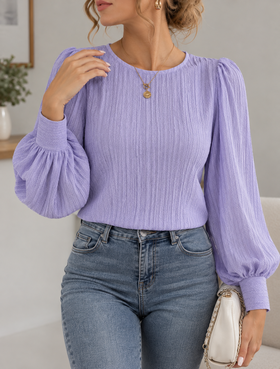 SILVIA | BLUSA PLISADA DE MANGA LARGA