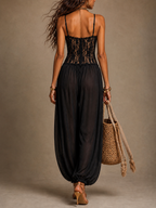 Noir | Mono Halter con Encaje Fluido