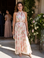 Aurelle | Vestido Midi Halter Estampado Floral