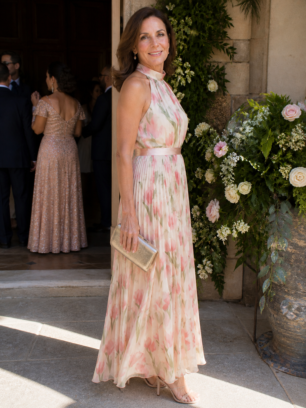Aurelle | Vestido Midi Halter Estampado Floral