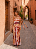 Scarlett | Vestido Largo Estampado con Escote sin Tirantes