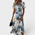 Delphine | Vestido Midi Floral con Cintura Cruzada