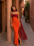 Valentina | Vestido Largo Drapeado Bicolor