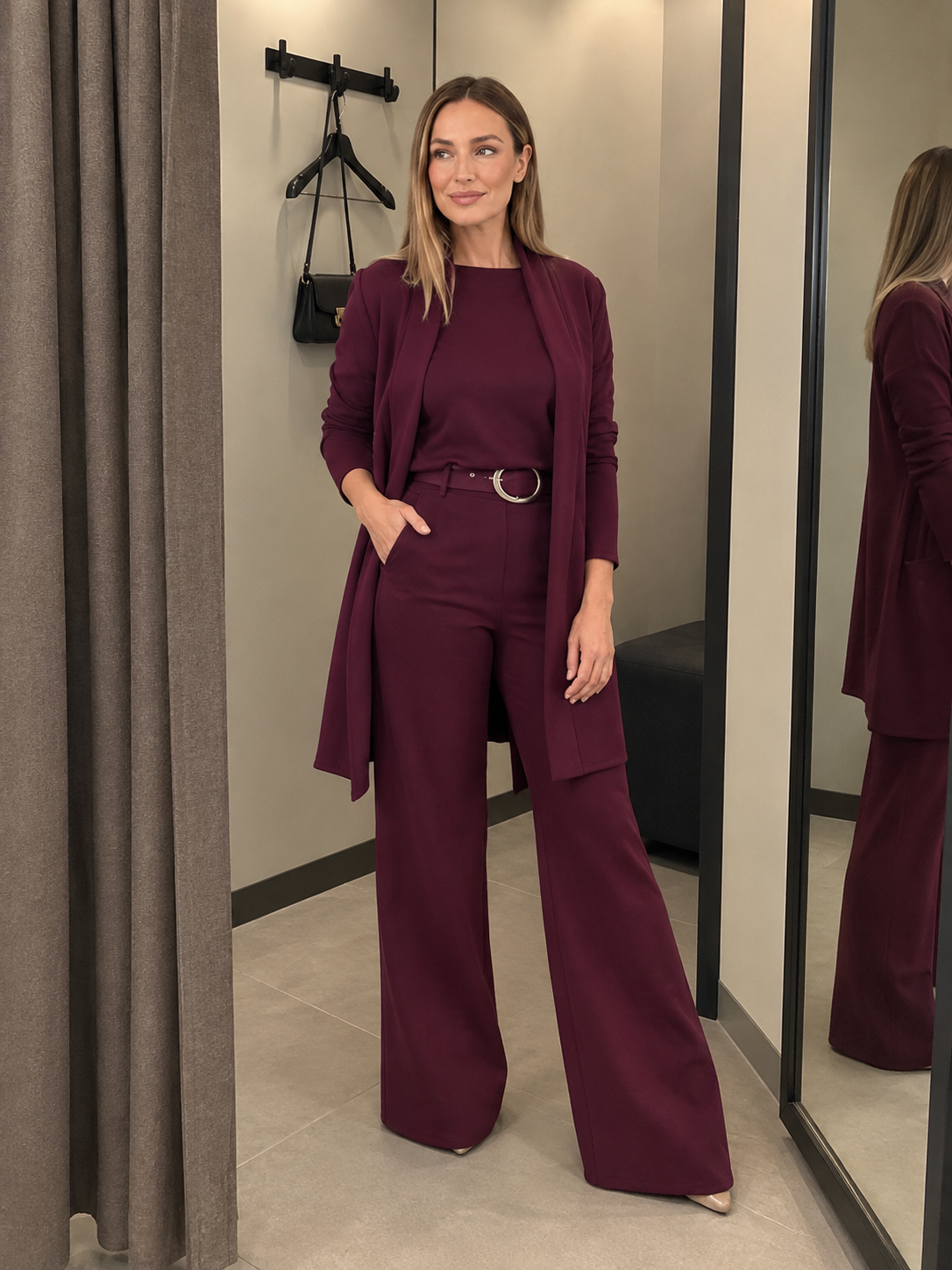 Aitana | Conjunto de 3 Piezas con Cárdigan Largo, Top y Pantalón
