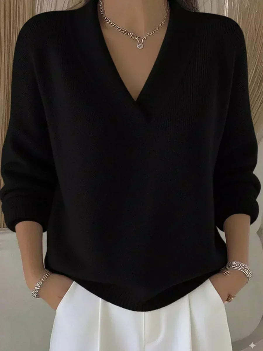 Vivelle™ | Jersey Holgado de Cuello en V