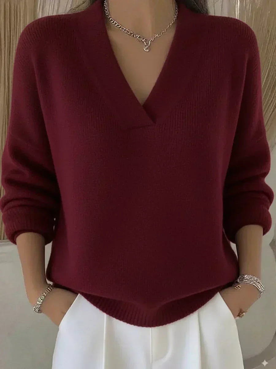 Vivelle™ | Jersey Holgado de Cuello en V