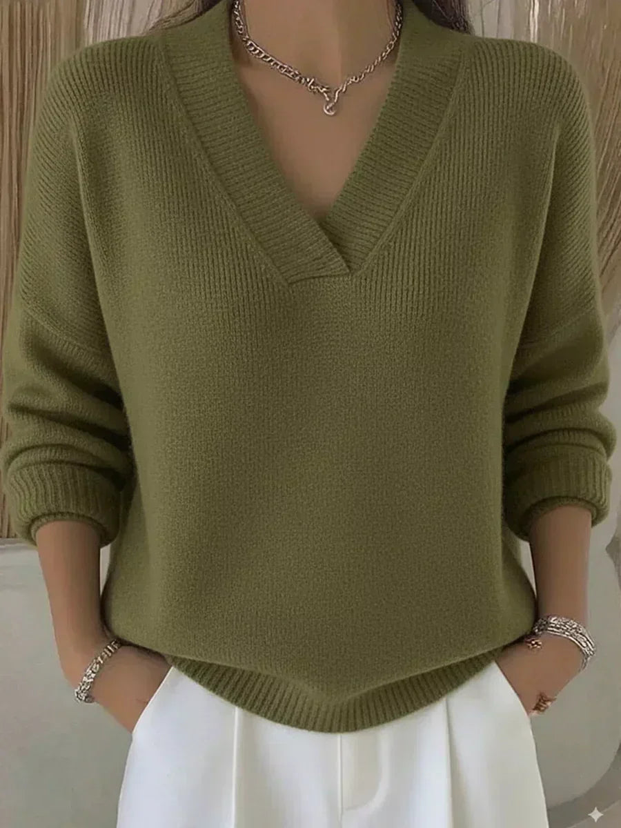 Vivelle™ | Jersey Holgado de Cuello en V