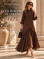 Tresa | Vestido Elegante de Otoño con Falda de Vuelo