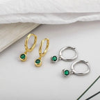 Pendientes Brillantes de Circón Verde