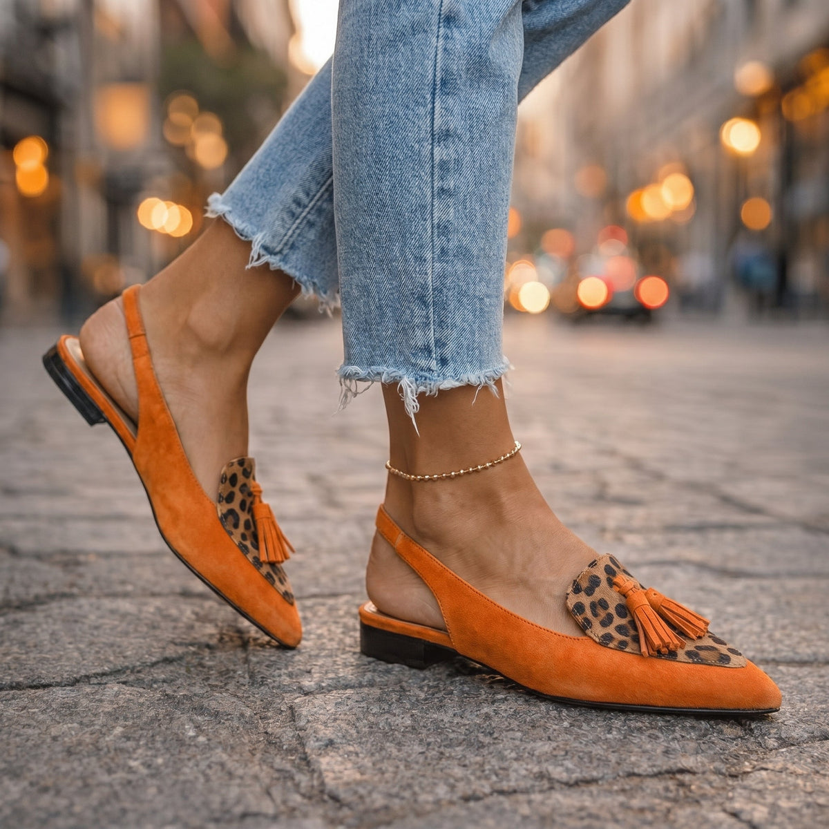 Pippa | Mocasines Slingback con Borlas