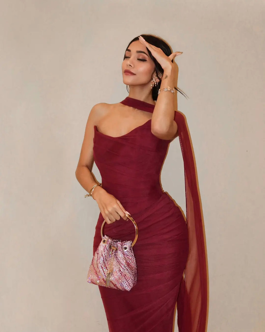 Vestido largo palabra de honor de invitada de boda para mujer
