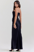 Vestido largo de invitada de boda con corsé para mujer