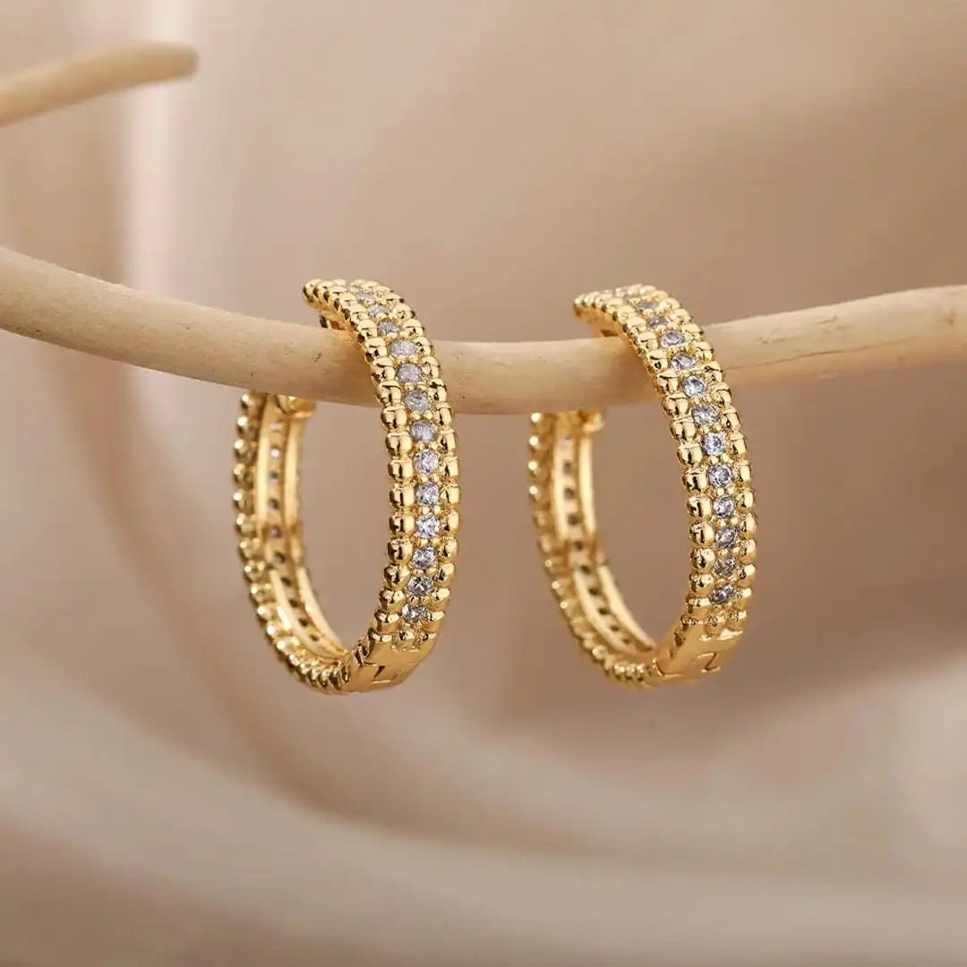 Aros con Incrustaciones de Cristal