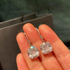 Pendientes Colgantes de Oro Blanco con Circonita