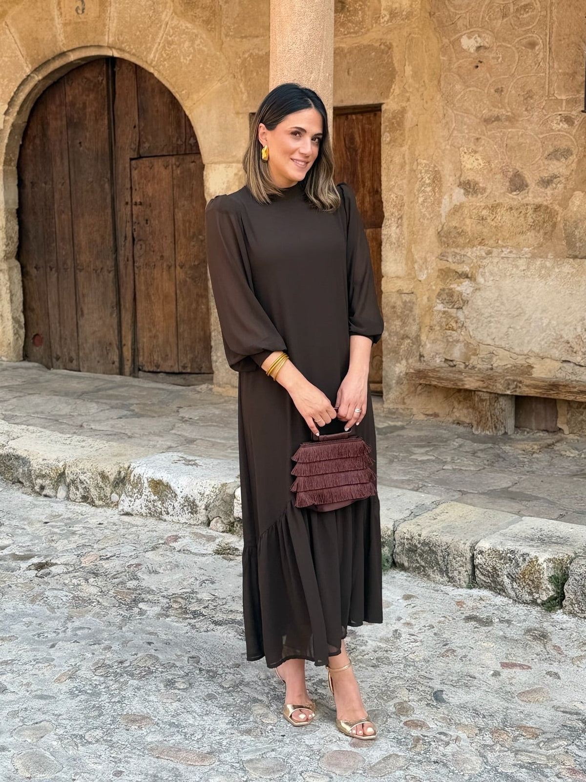 Tresa | Vestido Elegante de Otoño con Falda de Vuelo