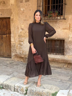 Tresa | Vestido Elegante de Otoño con Falda de Vuelo