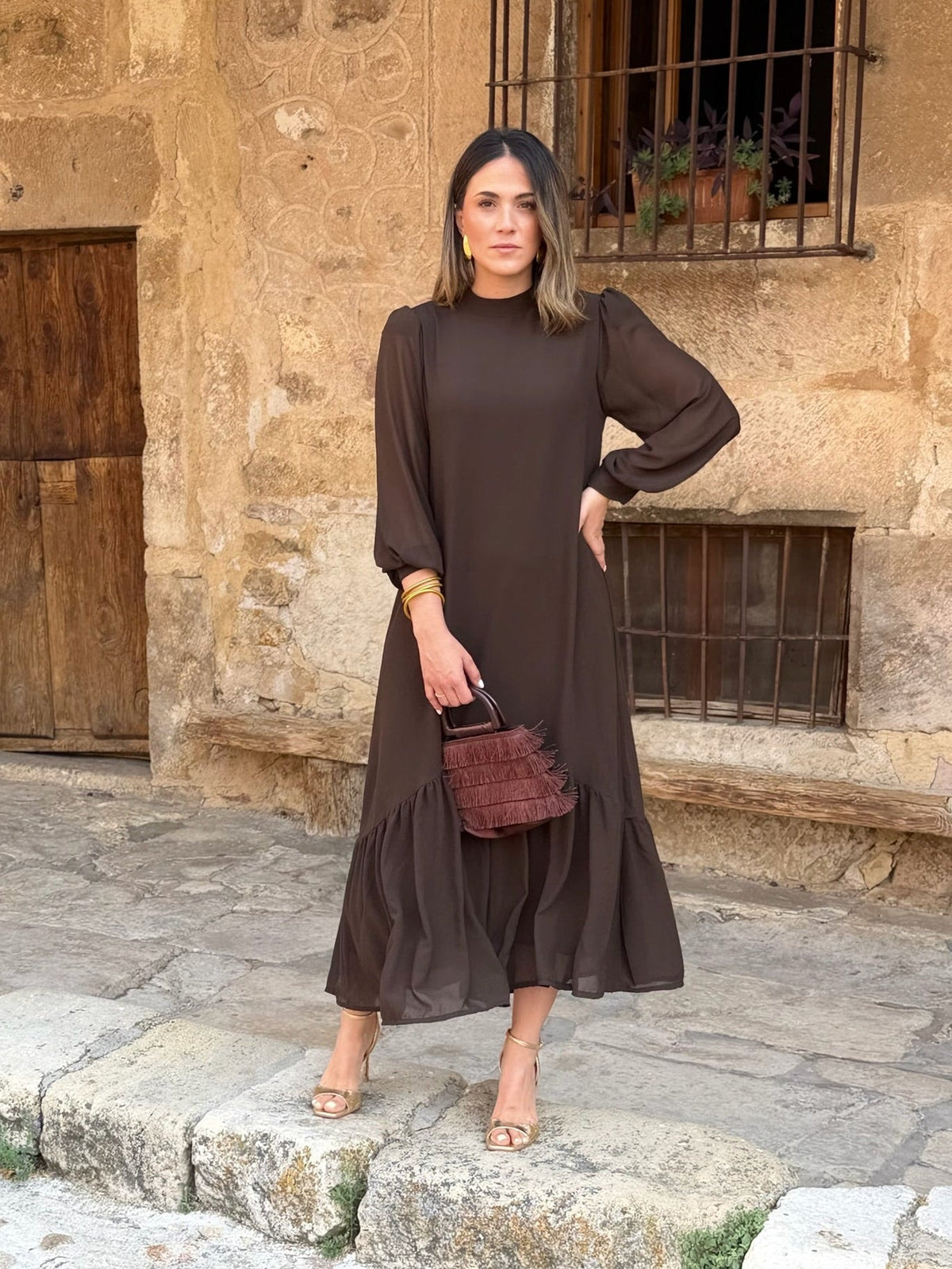 Tresa | Vestido Elegante de Otoño con Falda de Vuelo