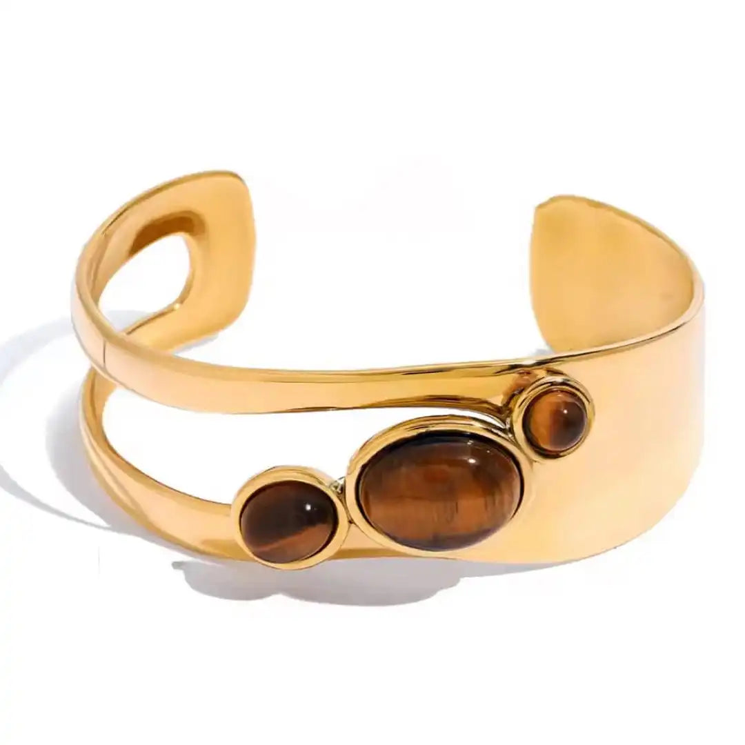 Pulsera Vintage de Ojo de Tigre en Oro
