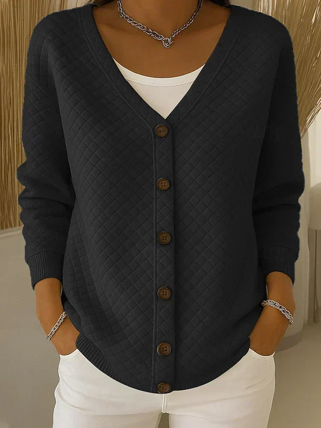 Laverne™ | Cárdigan acolchado con botonadura delantera
