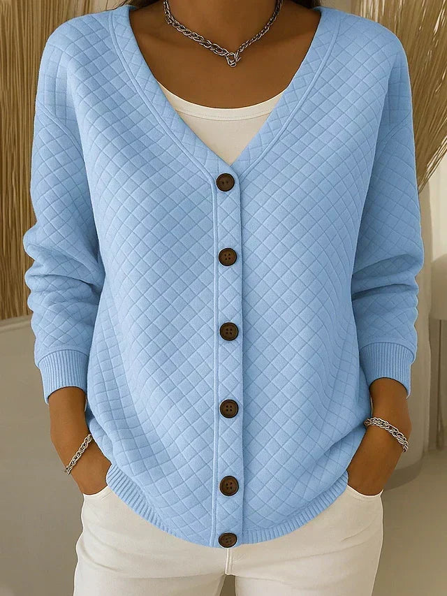Laverne™ | Cárdigan acolchado con botonadura delantera