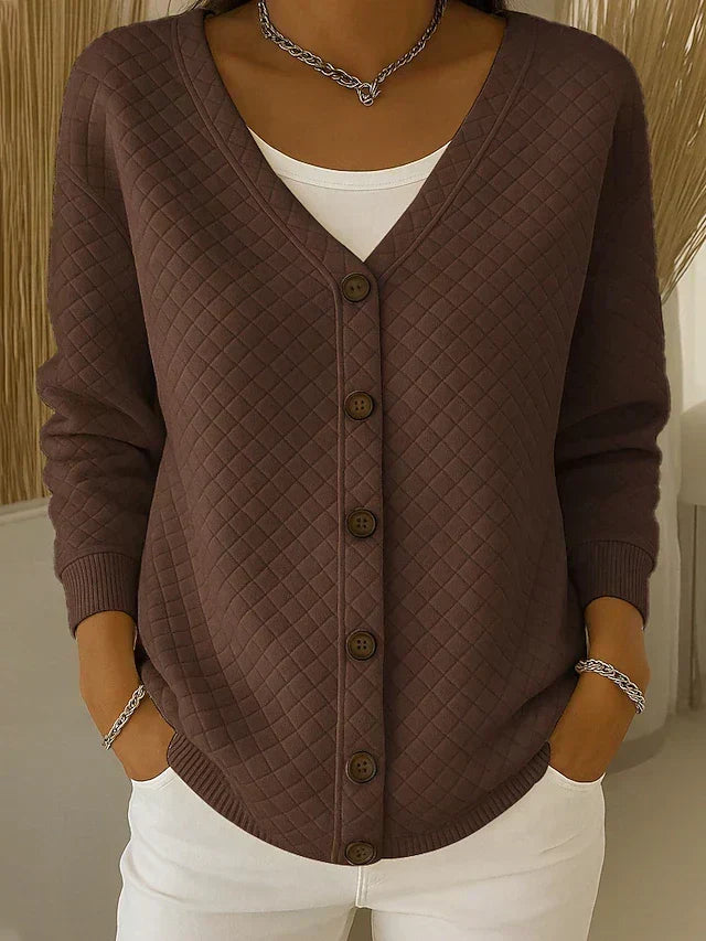 Laverne™ | Cárdigan acolchado con botonadura delantera