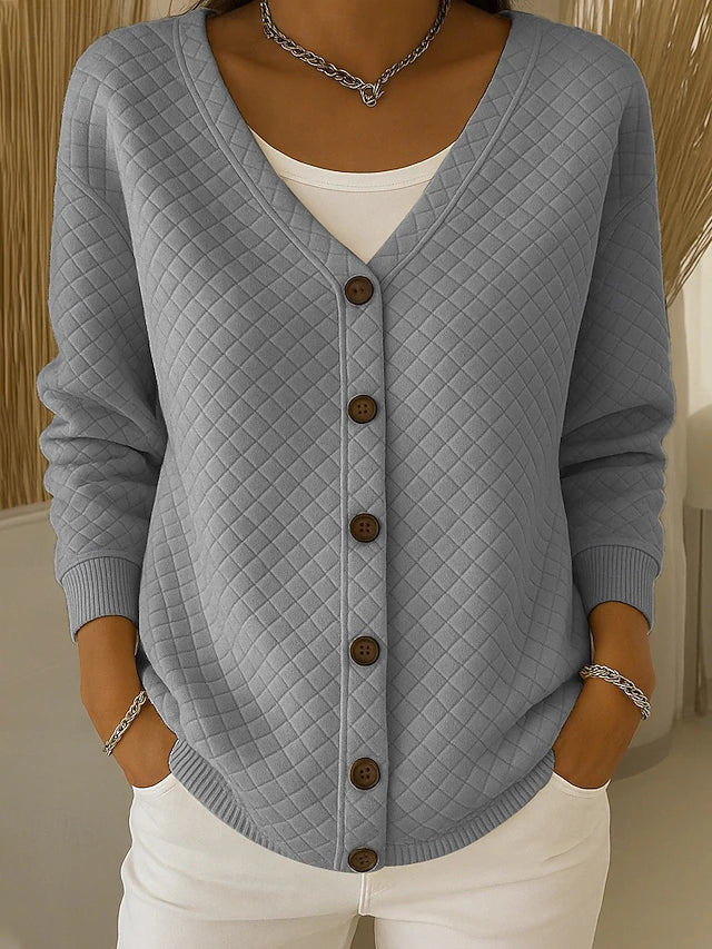 Laverne™ | Cárdigan acolchado con botonadura delantera