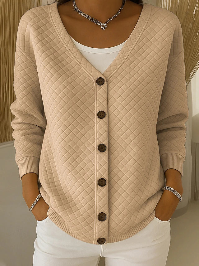 Laverne™ | Cárdigan acolchado con botonadura delantera