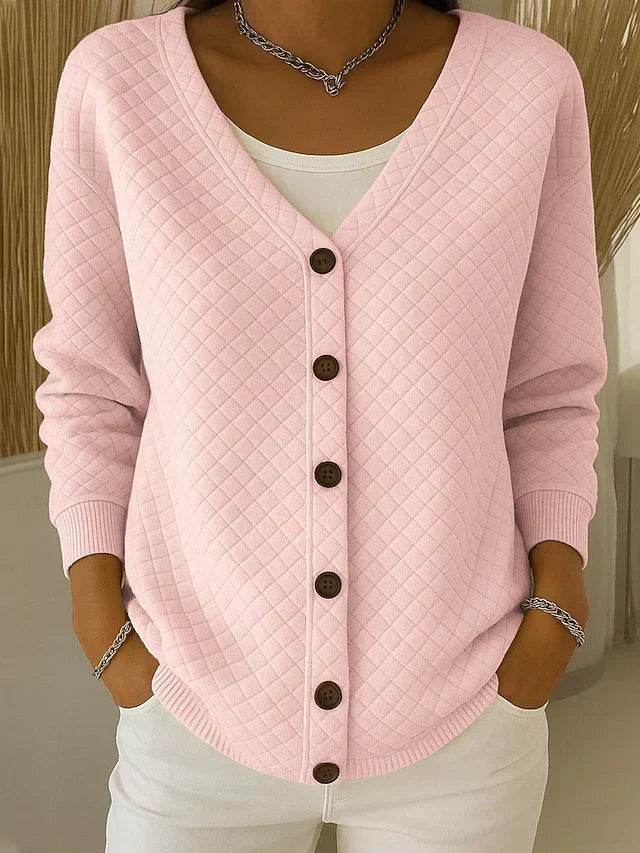 Laverne™ | Cárdigan acolchado con botonadura delantera