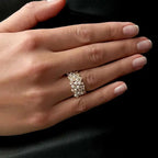 Anillo Vintage Ajustable de Perla y Circonita