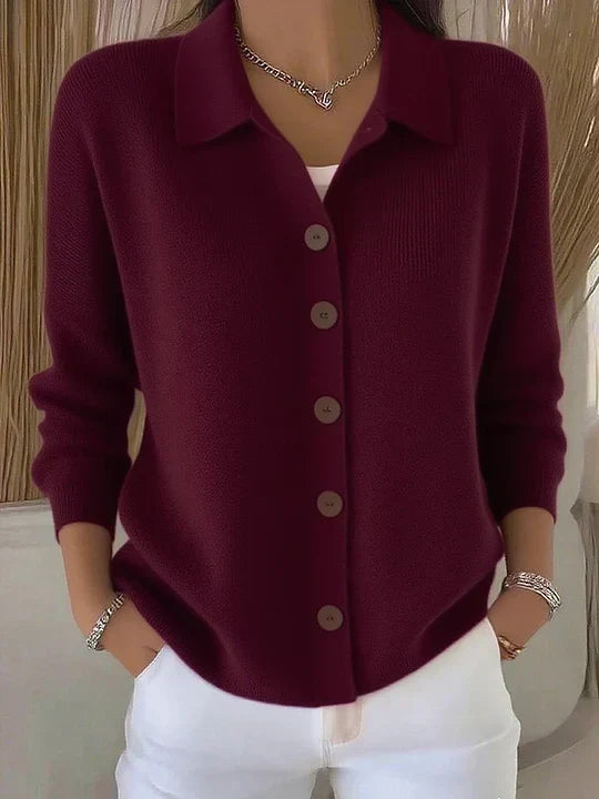 Josephine™ | Cárdigan con cuello y botonadura delantera