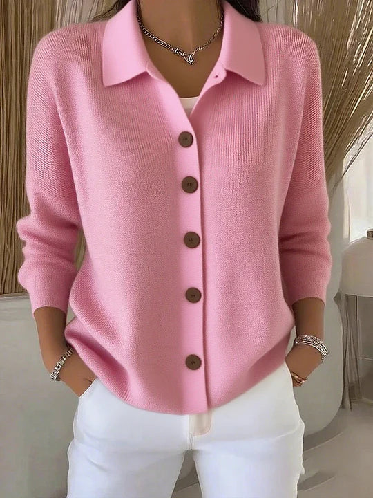 Josephine™ | Cárdigan con cuello y botonadura delantera