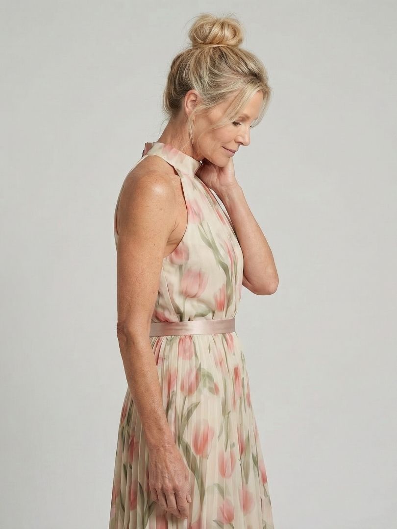 Aurelle | Vestido Midi Halter Estampado Floral