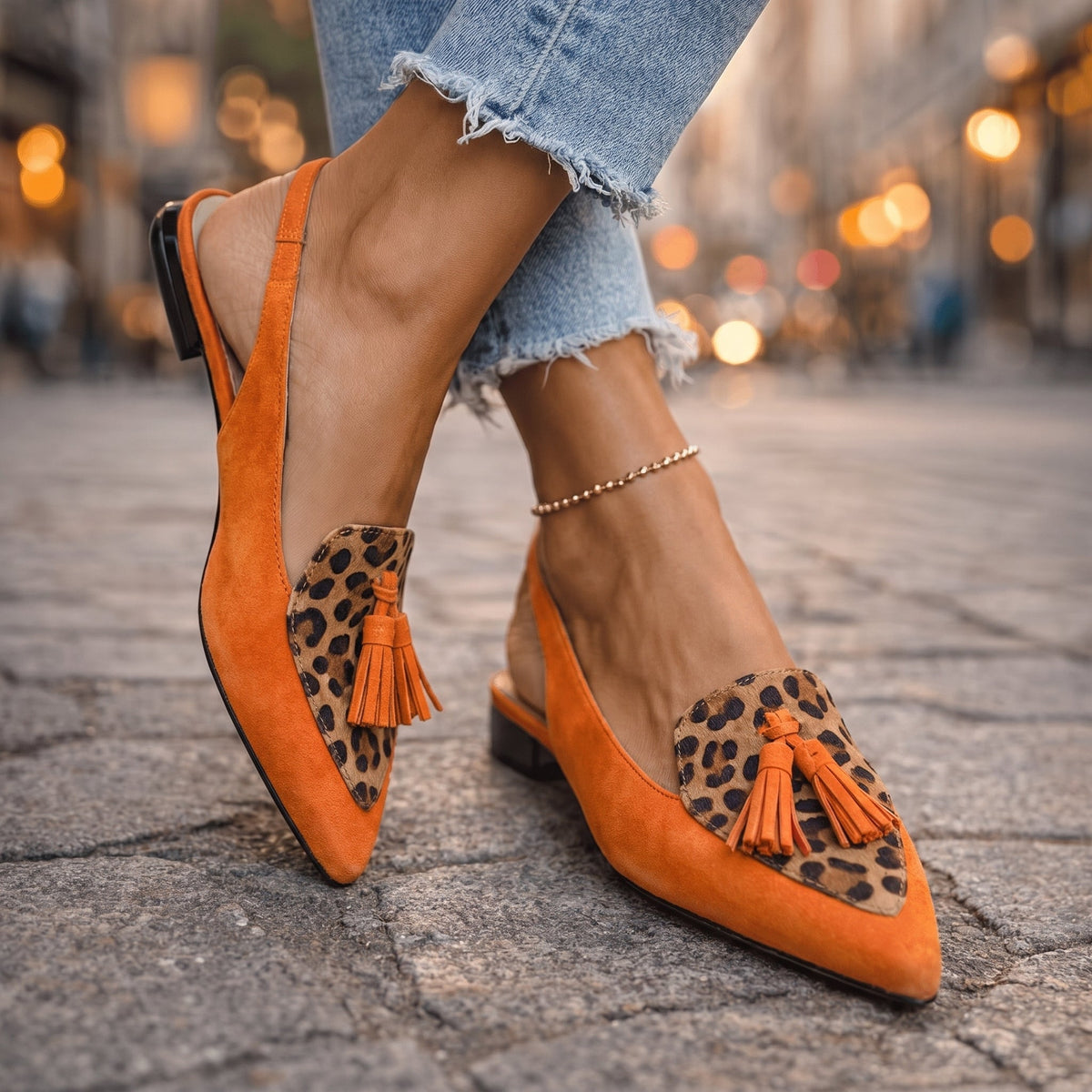 Pippa | Mocasines Slingback con Borlas