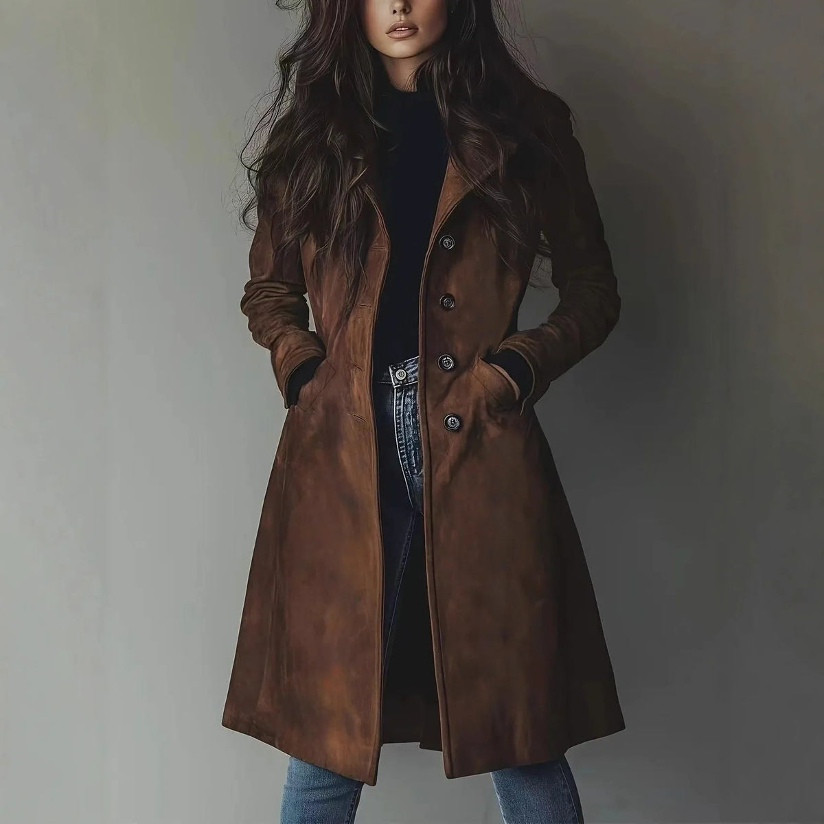 Cordelia | Gabardina larga con cuello solapado
