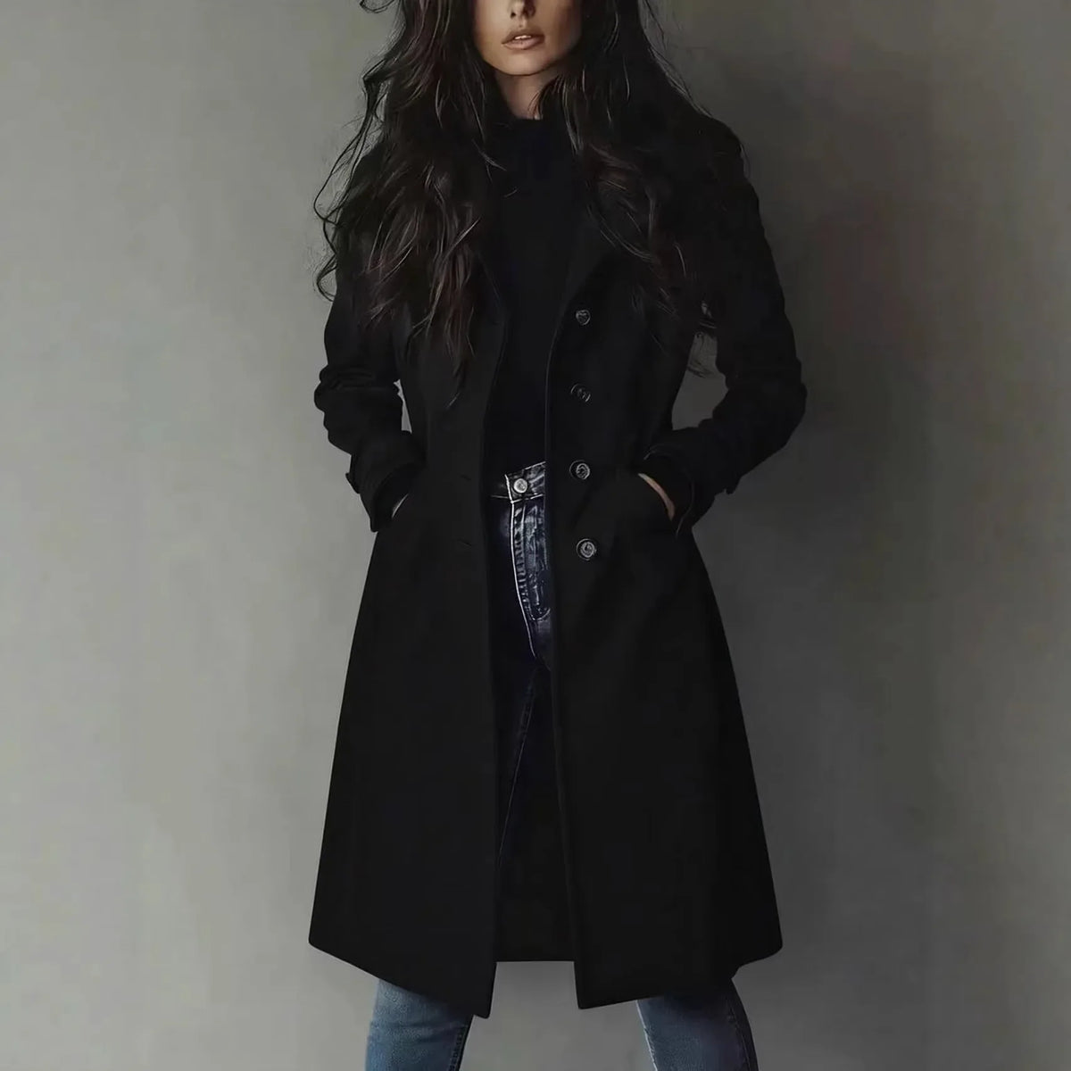 Cordelia | Gabardina larga con cuello solapado