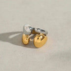 Anillo Apilable Bicolor de Oro y Plata